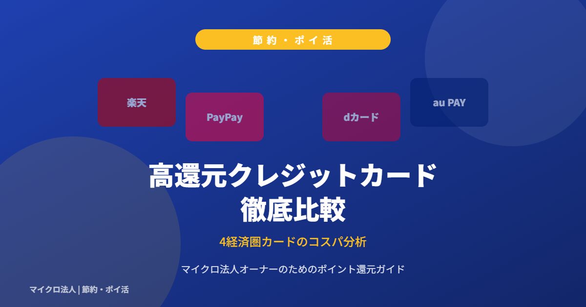 高還元クレジットカード徹底比較